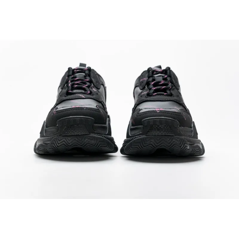 Balenciaga Triple S Letter Black Pink 524039 W2FA1 7635