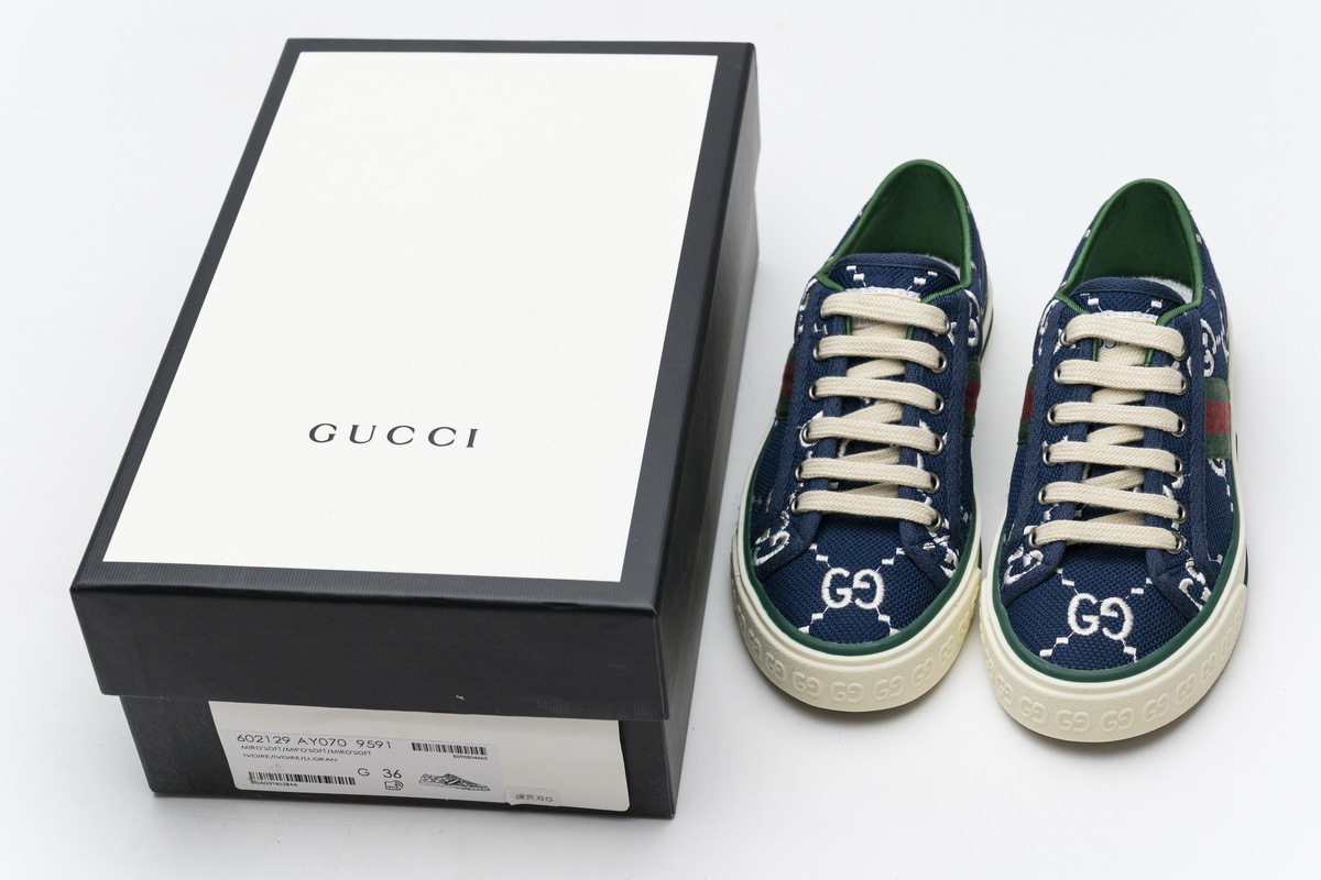 Gucci Women Tennis Dark Blue Sneaker G602129 AY070 9591