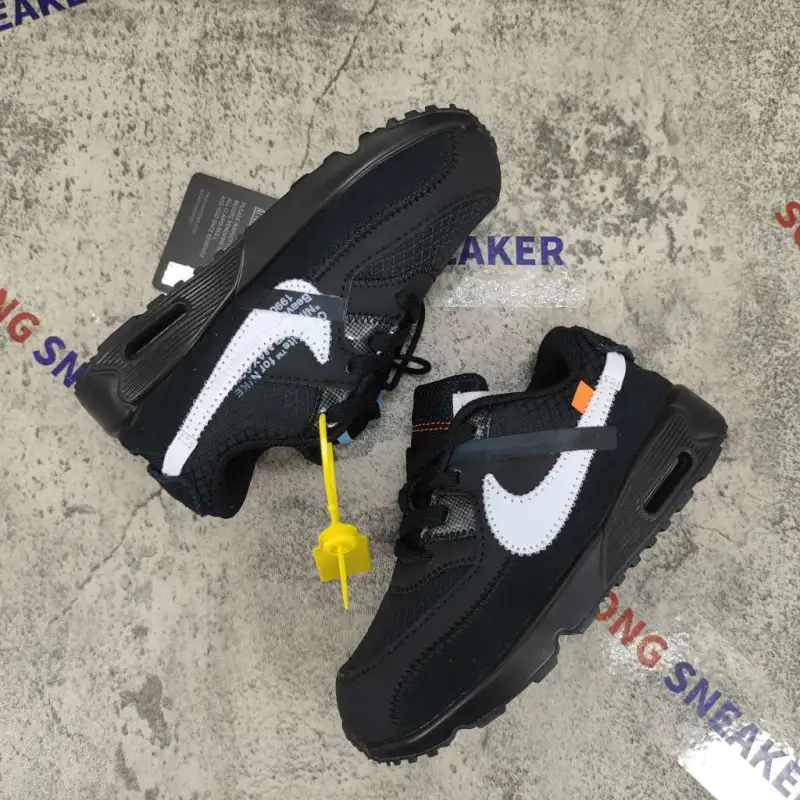 Nike Air Max 90 OFF-WHITE Black White (TD) BV0852-001
