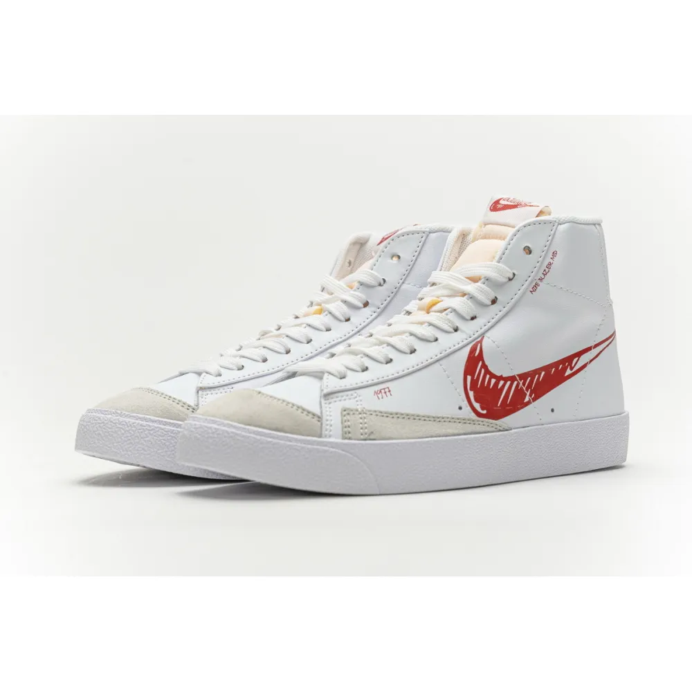 Nike Blazer Mid 77 Sketch White Red CW7580-100