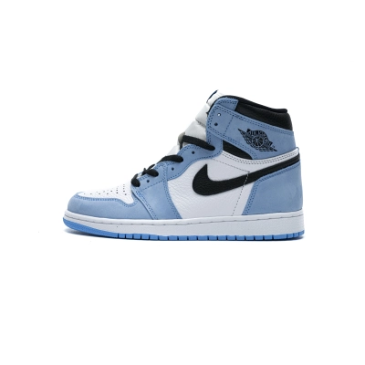  Air Jordan 1 Retro High White University Blue Black 555088-134 01