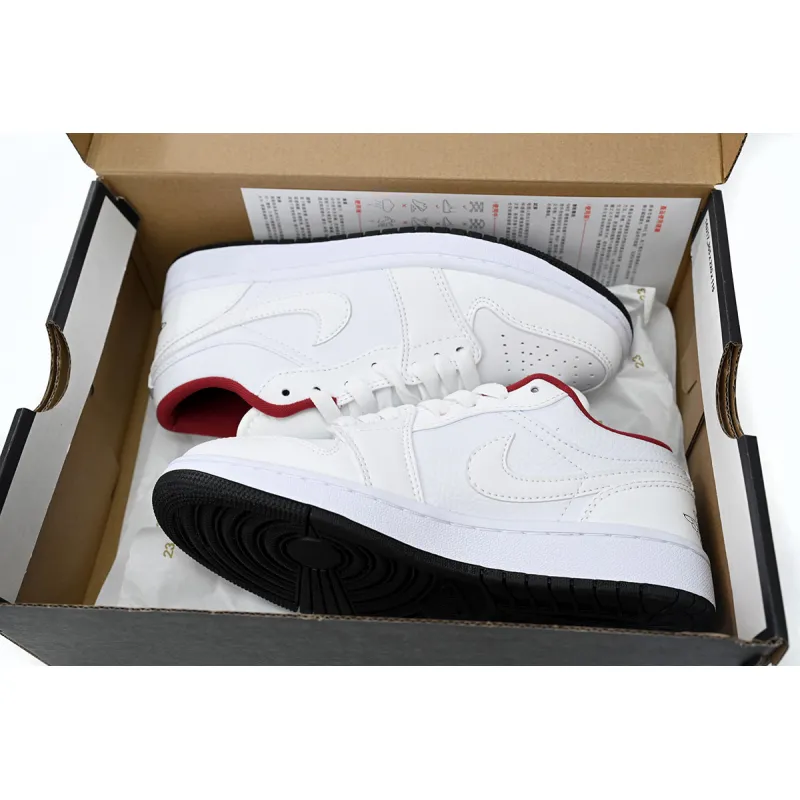 Air Jordan 1 Low All-white Red 553560-164