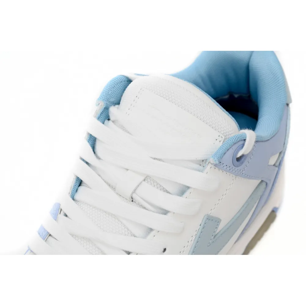 OFF-WHITE OOO Low Out Of Office Calf Leather White Light Blue OMIA189 C99LEA00 10140