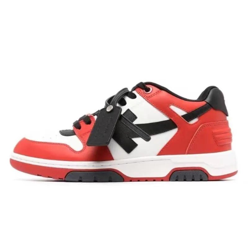 OFF-WHITE Out Of Office OOO Low Tops Black White Red OMIA189 C99LEA00 12510