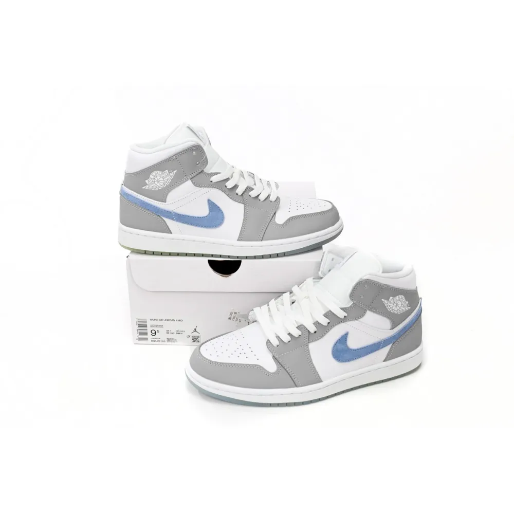 Jordan 1 Mid Wolf Grey Aluminum  BQ6472-105