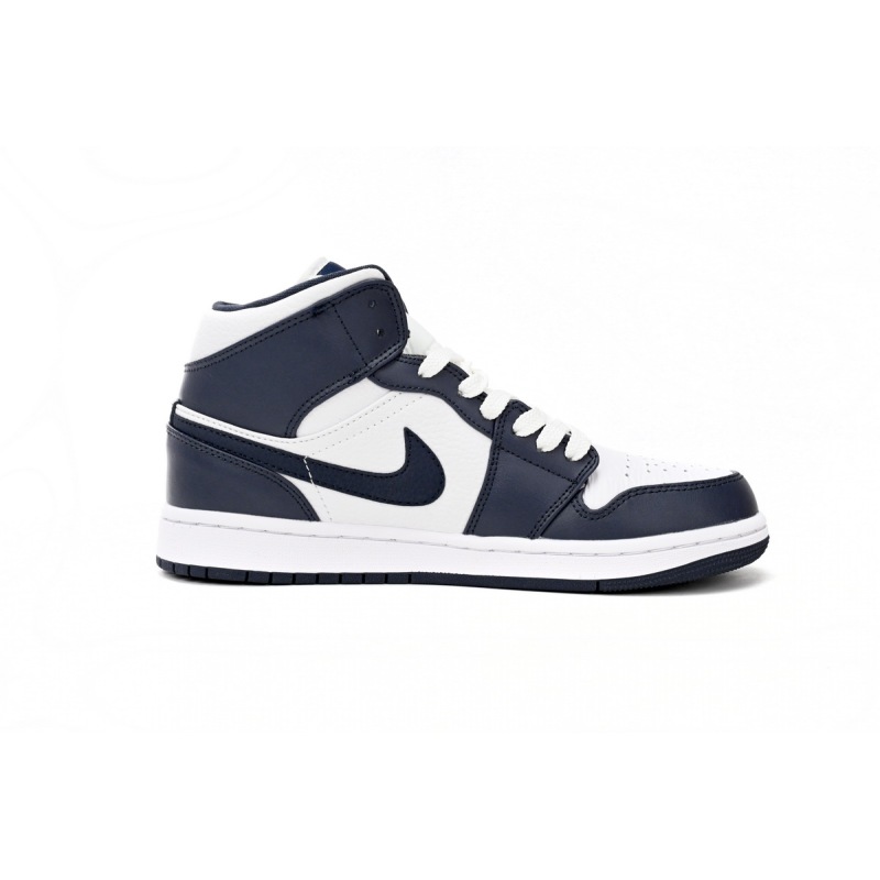 Jordan 1 Mid White Metallic Gold Obsidian (GS) 554725-174
