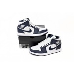 Jordan 1 Mid White Metallic Gold Obsidian (GS) 554725-174