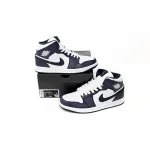 Jordan 1 Mid White Metallic Gold Obsidian (GS) 554725-174