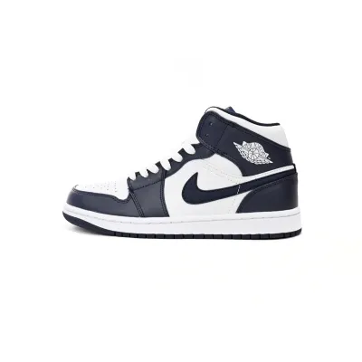 Jordan 1 Mid White Metallic Gold Obsidian (GS) 554725-174 01