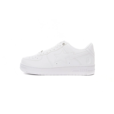 A Bathing Ape Bape Sta Low M2 White Leather (2020) 1J30-191-031 01