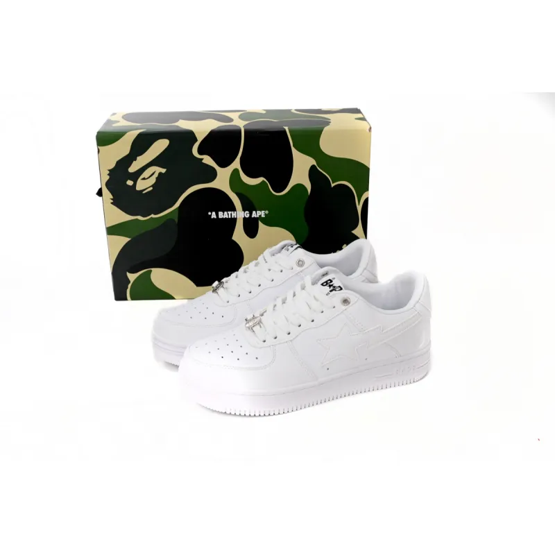 A Bathing Ape Bape Sta Low M2 White Leather (2020) 1J30-191-031