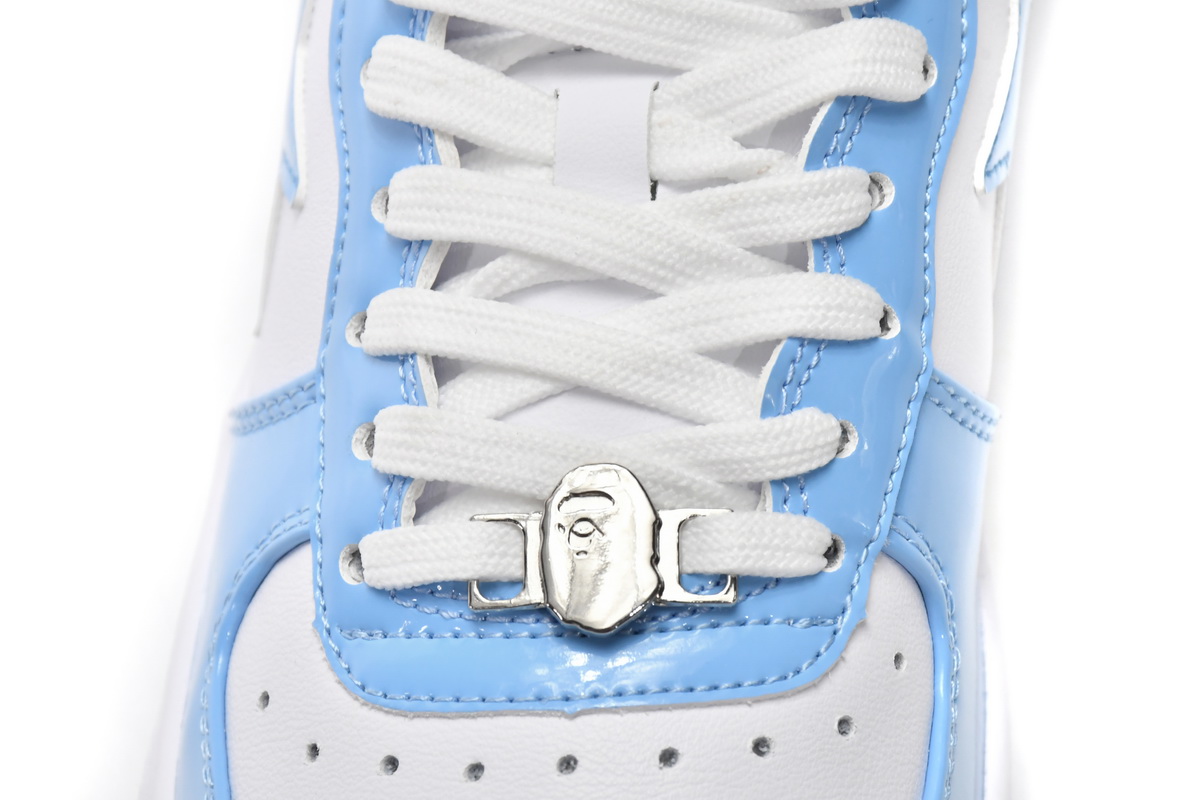 A Bathing Ape Bape Sta Patent Leather Blue White 1M70-191-001
