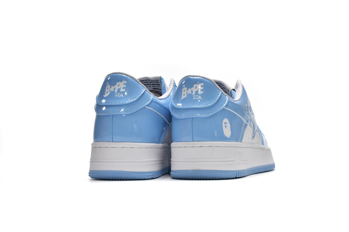 A Bathing Ape Bape Sta Patent Leather Blue White 1M70-191-001