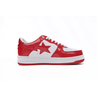 A Bathing Ape Bape Sta Patent Leather White Red (2023) 1I70-291-021 02