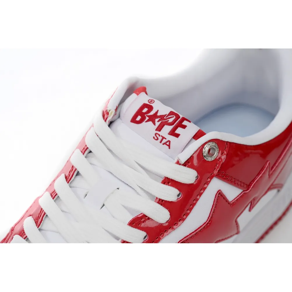 A Bathing Ape Bape Sta Patent Leather White Red (2023) 1I70-291-021