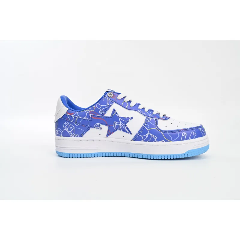 A Bathing Ape Bape Sta Low Black Blue Color Spray Painting 1H73 191 913