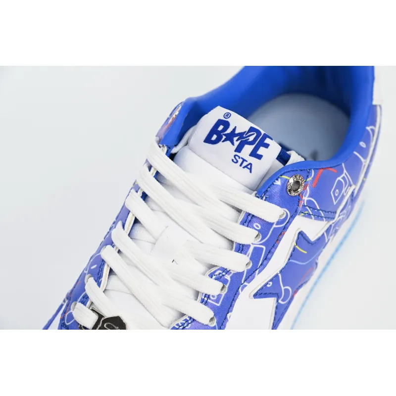 A Bathing Ape Bape Sta Low Black Blue Color Spray Painting 1H73 191 913