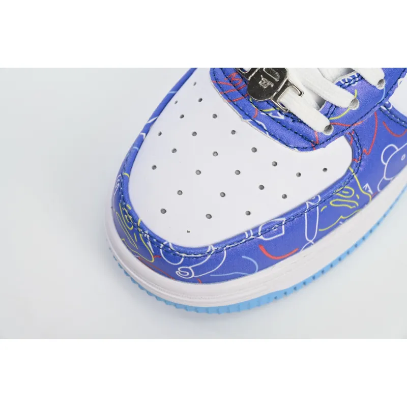 A Bathing Ape Bape Sta Low Black Blue Color Spray Painting 1H73 191 913