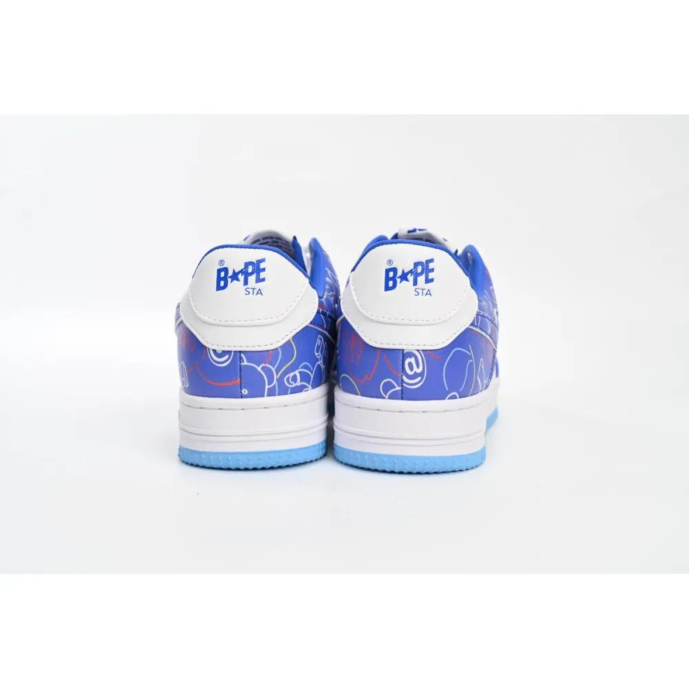 A Bathing Ape Bape Sta Low Black Blue Color Spray Painting 1H73 191 913