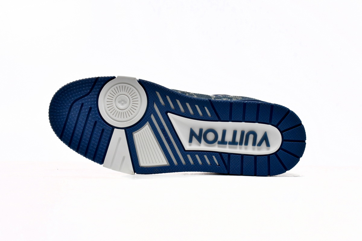 l**is V*t*n lv trainer monogram denim white blue fd0291
