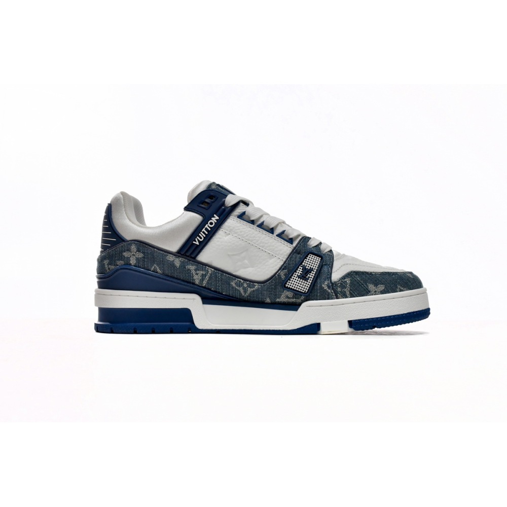 Louis Vuitton LV Trainer Monogram Denim White Blue FD0291