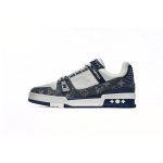 Louis Vuitton LV Trainer Monogram Denim White Blue FD0291