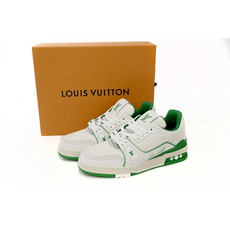 Louis Vuitton Trainer #54 Signature White Green 1ABNIS