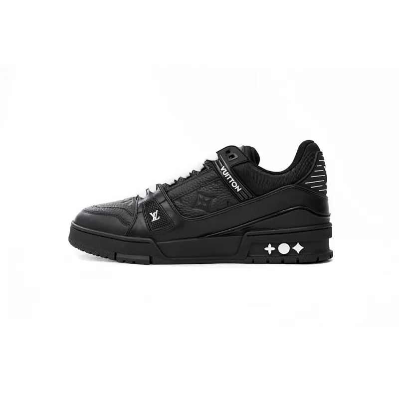 Louis Vuitton Trainer Black Embossed Monogram 1AARER