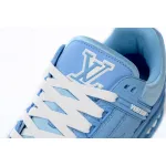 Louis Vuitton Trainer Blue Embossed Monogram 1AARFG