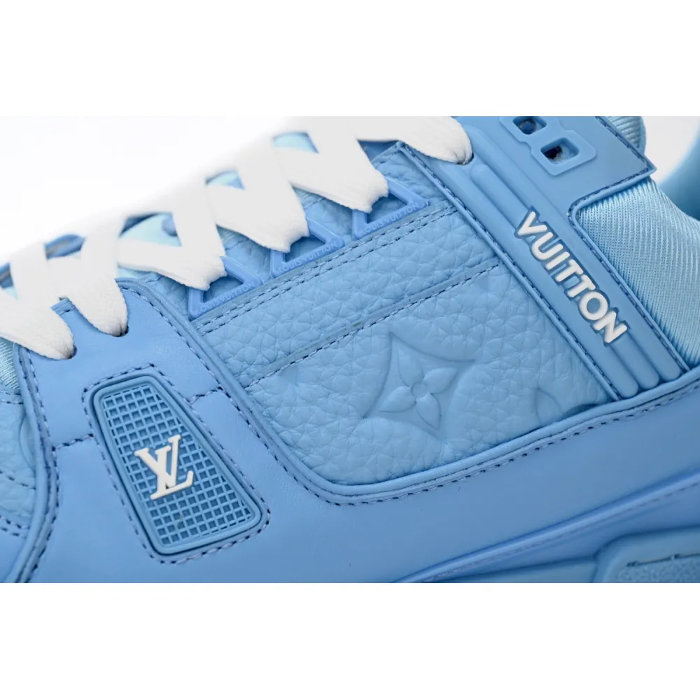 Louis Vuitton Trainer Blue Embossed Monogram 1AARFG