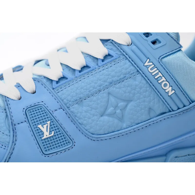 Louis Vuitton Trainer Blue Embossed Monogram 1AARFG