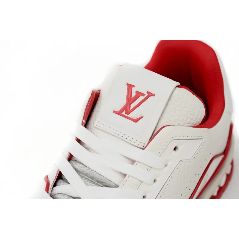 Louis Vuitton Trainer Red #54 Signature White Red 1ABFBL