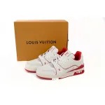 Louis Vuitton Trainer Red #54 Signature White Red 1ABFBL