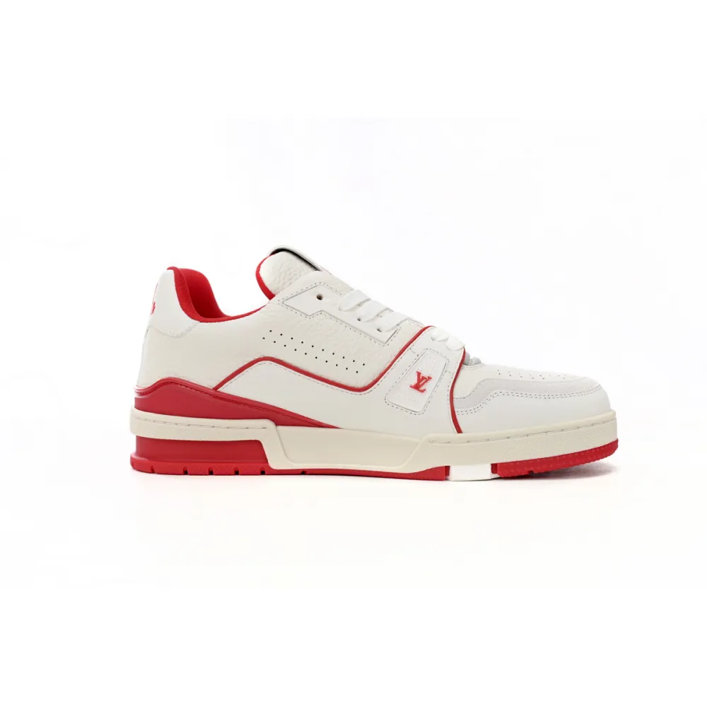 Louis Vuitton Trainer Red #54 Signature White Red 1ABFBL