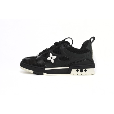 Louis Vuitton Leather lace up Fashionable Board Shoes Black 51BCOLRB 01