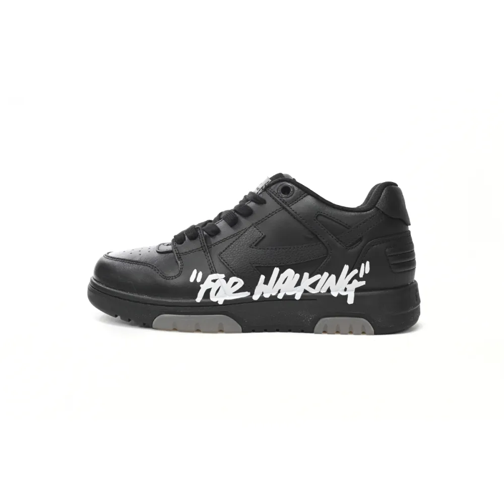 OFF-WHITE OOO Low Tops "For Walking" Black White OMIA18 9S21LEA00 41001