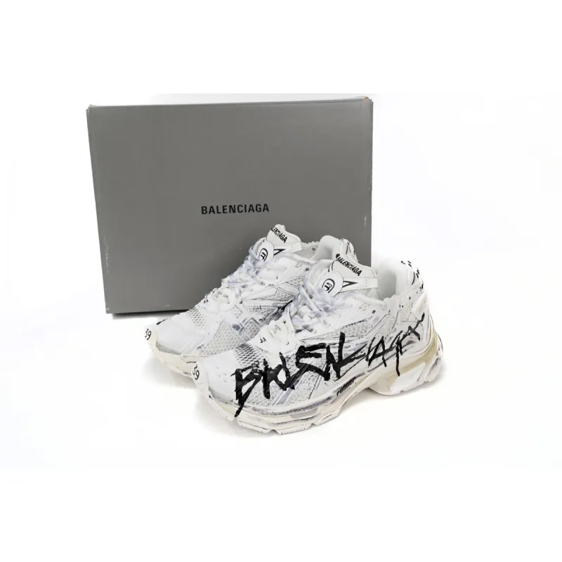 Balenciaga Runner White And Black Characters 677402 W3RBQ 9010