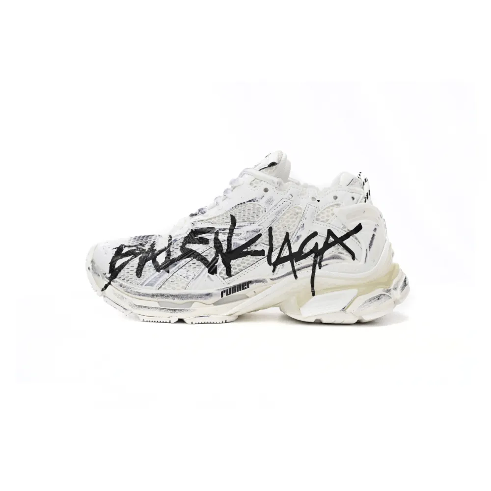 Balenciaga Runner White And Black Characters 677402 W3RBQ 9010