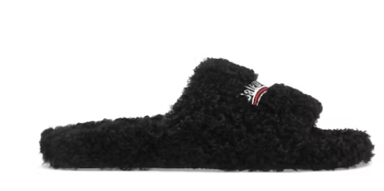 Balenciaga Furry Slide Black  