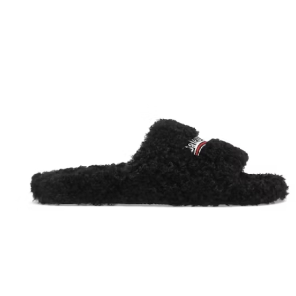 Balenciaga Furry Slide Black