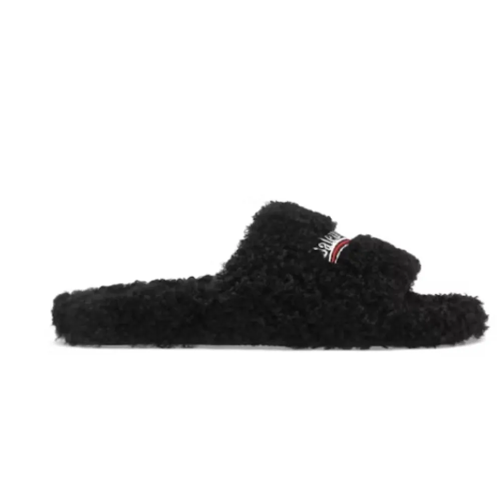 Balenciaga Furry Slide Black