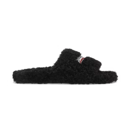 Balenciaga Furry Slide Black 02