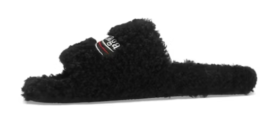 Balenciaga Furry Slide Black  