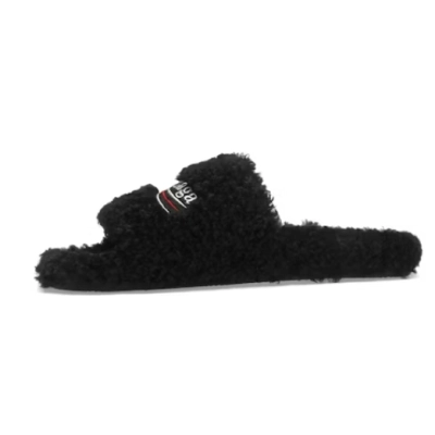 Balenciaga Furry Slide Black 01
