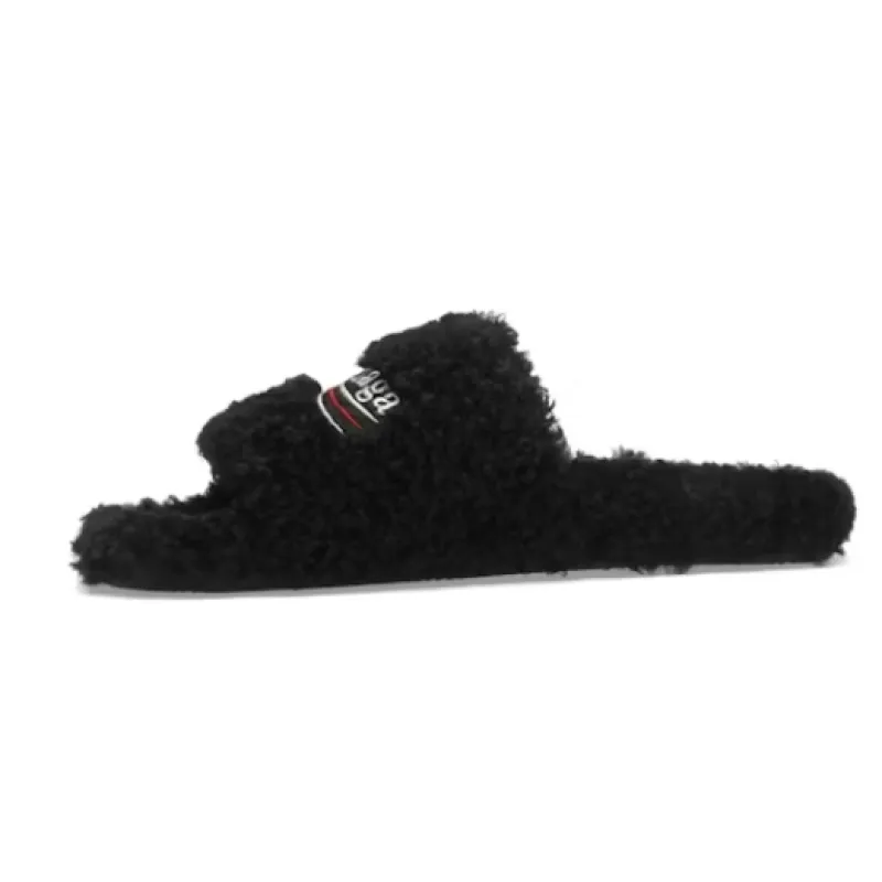 Balenciaga Furry Slide Black