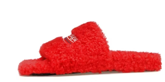 Balenciaga Furry Slide Red White