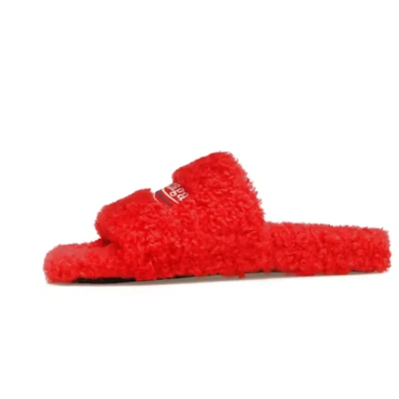 Balenciaga Furry Slide Red White