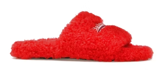 Balenciaga Furry Slide Red White