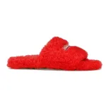 Balenciaga Furry Slide Red White