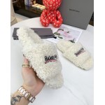Balenciaga Furry Slide White